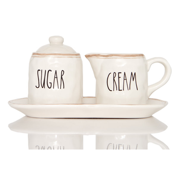 Three pieces set Matching Sugar Holder with Lid and Creamer Coffee Pot